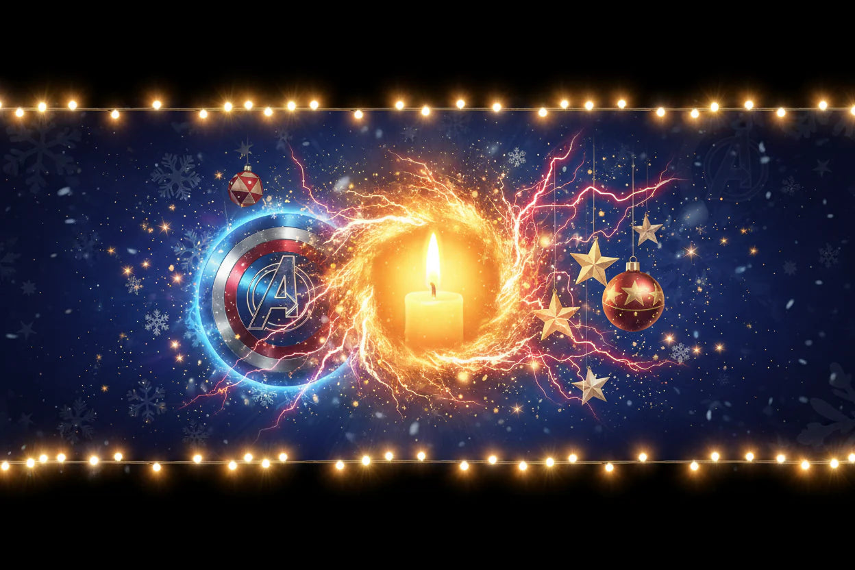 Decorative banner with candle